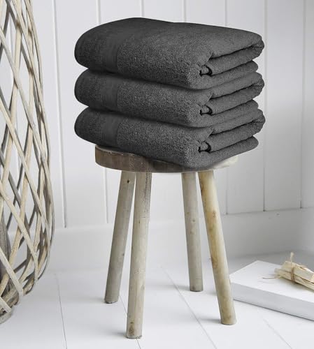 Luxury Bath Towels Set of 4 (27” x 54”) | Towels for Bathroom | Super Soft | Highly Absorbent Towels for Home, Spa, Gym (Grey) - color: Grey