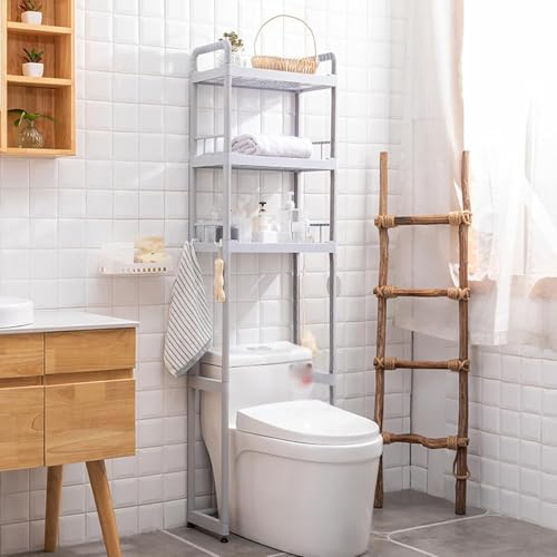 Over Toilet Storage Shelf - Freestanding Bathroom Cabinet Stylish Above Shelving Unit Space-Saving Organizer