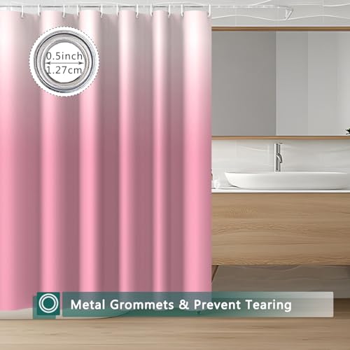 Shower Curtain Liner, 100% Waterproof Peva Shower Curtains with 3 Duty Heavy Bottom Magnets and 12 Rust Proof Grommets, 72x72 Weighted Shower Liner for Shower Stall, Bathtubs - color: Gradient Pink