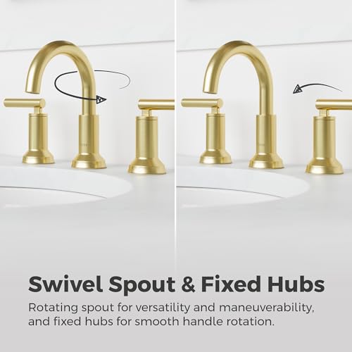 Pfister Capistrano Bathroom Sink Faucet, 8-Inch Widespread, 2-Handle, 3-Hole, NSF Certified, Brushed Gold Finish, LF049CSOBG (Pack of 3) - color: Brushed Gold, size: 3 Pack