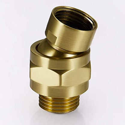 Brushed Gold Shower Head Adapter, Biveah Brass Shower Arm Swivel Joint Connector G1/2" for Shower Head, KSB016BG - color: Brushed Gold