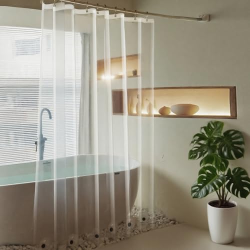 60x74 Inch Plastic Shower Curtain, Clear 8G Heavy Duty Waterproof 74 Inch Shower Curtain Liner Long with 3 Magnets and 10 Rustproof Grommets（ 60 x 74） - color: 8g-clear, size: 60"W x 74"L (Pack of 1)