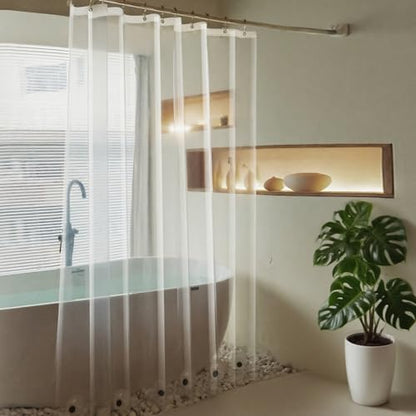 60x74 Inch Plastic Shower Curtain, Clear 8G Heavy Duty Waterproof 74 Inch Shower Curtain Liner Long with 3 Magnets and 10 Rustproof Grommets（ 60 x 74） - color: 8g-clear, size: 60"W x 74"L (Pack of 1)