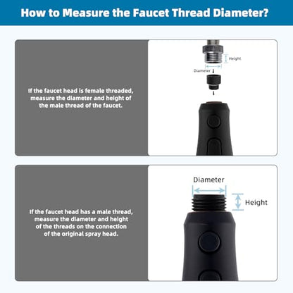 Hibbent Pull Down Kitchen Faucet Head Replacement, 3-Function NSF/ANSI/CAN 61 & CUPC Certified Sink Spray Nozzle, 15 Adapters, Compatible with Moen, Delta, Kohler Faucets, Oil-Rubbed Bronze - color: Oil Rubbed Bronze, style: Stay on sprayer without hold b