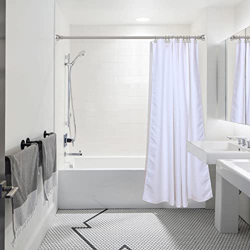 Shower Hooks - Double Shower Curtain Rings for Bathroom - Rust Resistant Shower Curtain Hooks for Shower Curtain or Liner - Shower Curtain Rings with Crystal Design - Set of 12, Brushed Nickel - color: Brushed Nickel