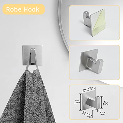 Fapully 23.6-Inch 6 Piece Bathroom Hardware Accessories Set Brushed Nickel | Stainless Steel Wall Mounted Include Towel Bar,Hand Towel Holder,Toilet Paper Holder,Robe Towel Hook,Coat Hook,Towel bar set - color: Brushed Nickel, style: 6 Piece
