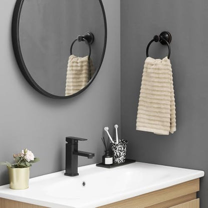 Towel Ring, Bathroom Hand Towel Holder Wall Mounted Oil Rubbed Bronze | Modern Round, Heavy Duty Towel Rack Hanger, Hardware Accessory, SUS 304 Stainless Steel Rustproof for Bath, Kitchen, RV - color: Oil Rubbed Bronze