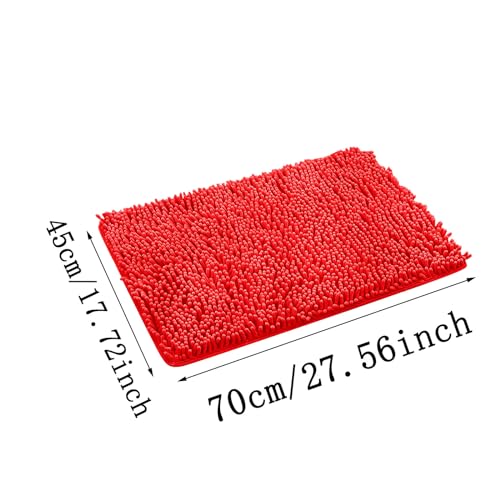 Bathroom Rugs 2024 New 27" X 18" Microfiber Non-Slip Absorbent Shaggy Extra Soft Thick Washable Bath Mats Plush Machine Wash Dry Quick Dry Bath Rug for Bathroom Floor Tub Shower Kitchen - color: Red
