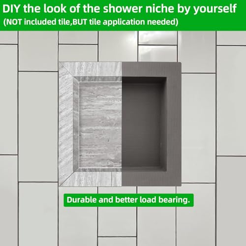 Shower Niche Insert Tile Ready 12"x12",Embedded Size 13"x13",Depth 4" | Niche for Shower Wall,Waterproof Ready to Tile Niches Single Recessed Shower Shelf for Bathroom Renovation/Soap Storage - size: Inner 12"x12"/Outer 16"x16"