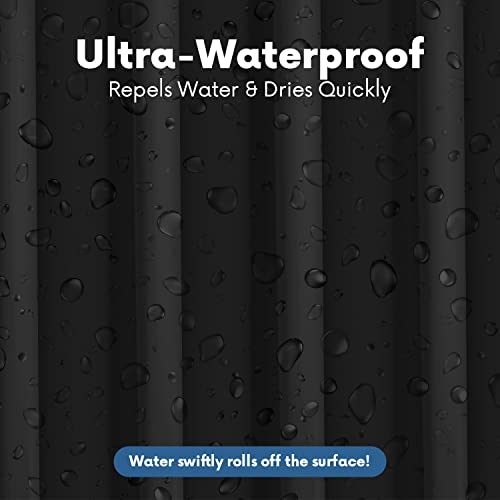 No Smell Shower Curtain Liner 72x72 Black - PEVA Plastic Shower Curtain for Bathroom, PVC-Free Waterproof Black Shower Liner with Metal Grommets and Magnet-Weighted Bottom Hem - Washable Liner - color: Black
