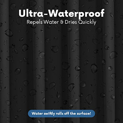 No Smell Shower Curtain Liner 72x72 Black - PEVA Plastic Shower Curtain for Bathroom, PVC-Free Waterproof Black Shower Liner with Metal Grommets and Magnet-Weighted Bottom Hem - Washable Liner - color: Black