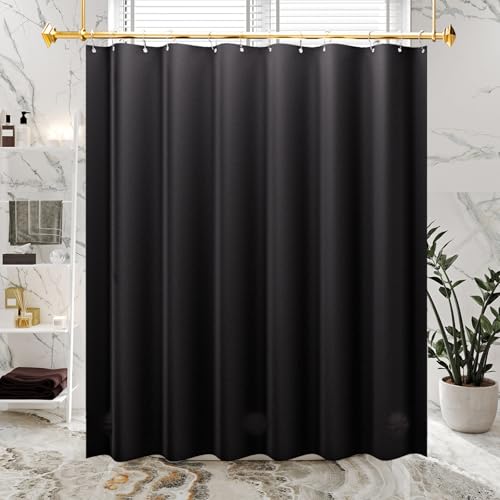 AmazerBath Black Shower Curtain Liner Plastic 78 Inches Long, Premium PEVA Shower Curtain Long Heavy Duty 8G, Weighted Shower Curtains for Bathroom with 3 Big Stones and 12 Grommets, 72x78 Inches - color: Black, size: 72"W x 78"L (Pack of 1)