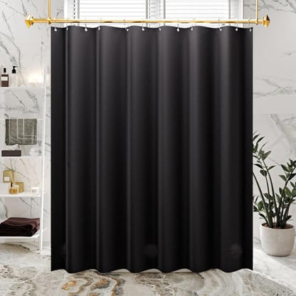 AmazerBath Black Shower Curtain Liner Plastic 78 Inches Long, Premium PEVA Shower Curtain Long Heavy Duty 8G, Weighted Shower Curtains for Bathroom with 3 Big Stones and 12 Grommets, 72x78 Inches - color: Black, size: 72"W x 78"L (Pack of 1)