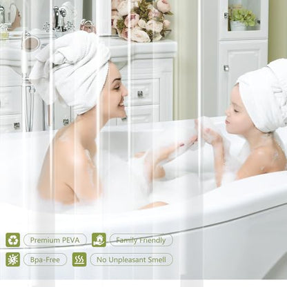 Seenus Waterproof Clear Shower Curtain with 3 Large Magnets, Bpa-Free PEVA 8G Shower Curtain Liner Weighted, 72 x 72 inch See Through Transparent Plastic Shower Curtain Durable for Bathroom - color: Clear, size: 72"W x 72"L (Pack of 1)