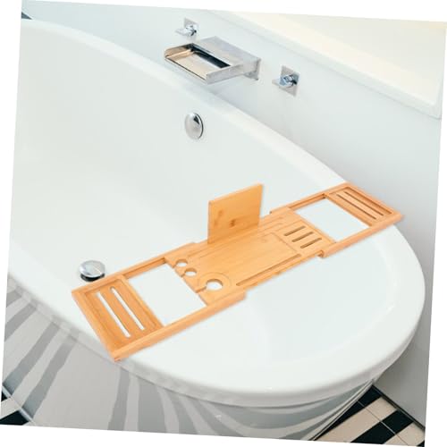 Expandable Bamboo Bathtub Tray Bath Tray for Bathtub Storage Organizer