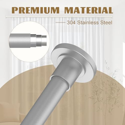 GXOACKJ Silver Shower Curtain Rods - 31-68 Inch Spring Tension Shower Rods for Bathroom, Adjustable, No Drilling, No Rust, Stainless Steel - color: Silver, size: 31-68