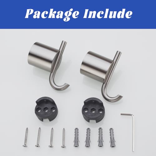 Hooks for Shower, Removable Towel Hooks for Bathroom Wall, Towel Hooks Bathroom Coat Robe Wall Hook Heavy Duty Hanger Towel Robe Clothes,SW-96068-8BN-2. - color: Double Hook-Brushed Nickel