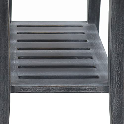Weathered Genuine Teak Bench - color: Weathered Gray