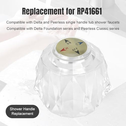 Shower Knob Handle Replacement for Delta RP41661 | Shower Faucet Compatible with Delta and Peerless Single，RP41661 Universal Shower Knob