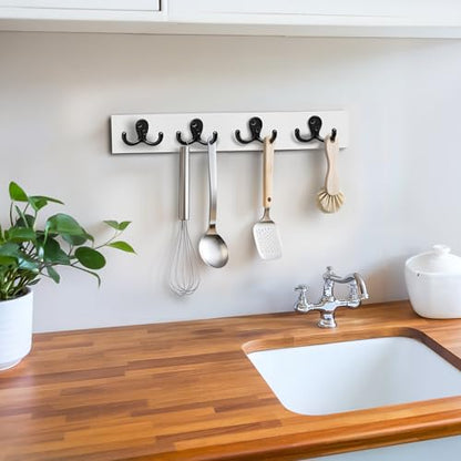 Coat Hooks Wall Hooks for Hanging - 15 Pack Black Double Prong Hook Wall Mounted - Great for Living Room, Bedroom, Entryway, Closet for Coat, Bag, Towel, Hat, Key, Cup, Heavy-Duty, Easy to Install - color: 15pcs Black