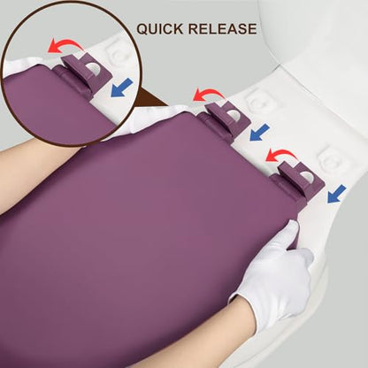 Toilet Seat, Slow Close, Soft Touch, Ultra-Smooth Matte Finish (No Orange-Peel Texture), Premium Moulded Wood, Quick Release, PIKLiDS (Purple, Round) - color: Purple, size: Round