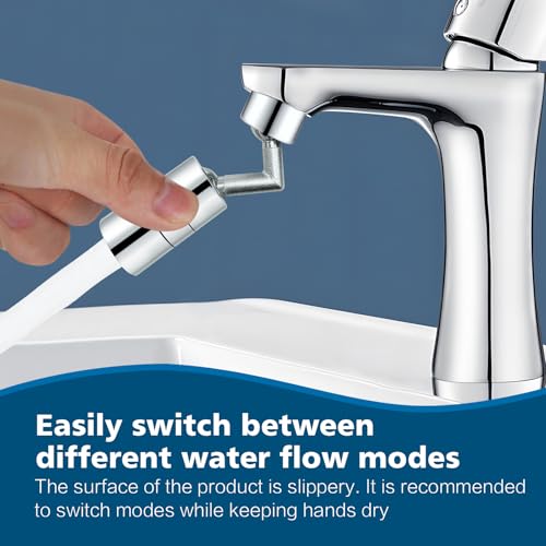 720° Swivel faucet aerator, Swivel Kitchen Faucet Aerator, Dual-function 2-Flow Sprayer Faucet Head Replacement Kitchen Sink Faucet 55/64 inch Female Thread Faucet Extender (Chrome-2) - color: Chrome-2