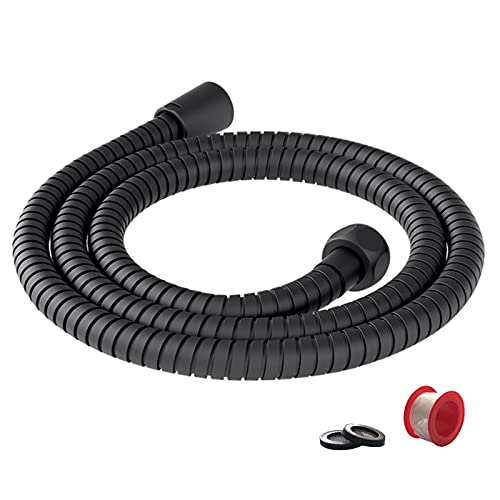 Shower Hose Extension, 72-Inch Extra Long Stainless Steel Shower Hose for Handheld Shower Heads, Ultra-Flexible Shower Hose Replacement with Brass Insert, Matte Black - color: Matte Black, size: 72 Inch