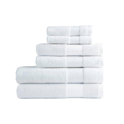 Lacoste Sport Stripe 6-Piece Luxury Cotton Towel Set – Made with 100% Soft Supima Cotton, Absorbent & Quick-Drying, Includes 2 Bath Towels, 2 Hand Towels, 2 Washcloths, White - color: White