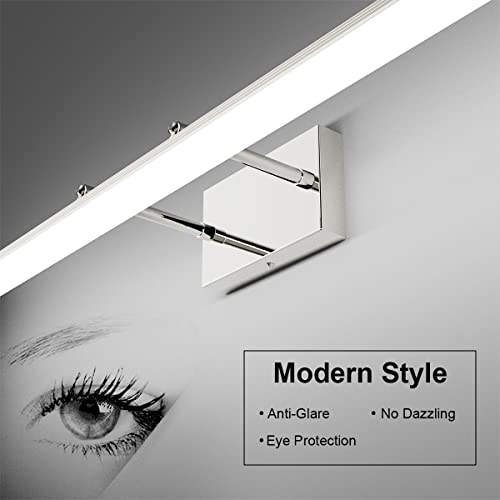 Aipsun 48 inch LED Vanity Lights Adjustable Bathroom Wall Light Fixtures Bathroom Lighting Fixture Over Mirror Chrome Modern Vanity Lighting 5500K - color: Chrome, size: 47.2 in