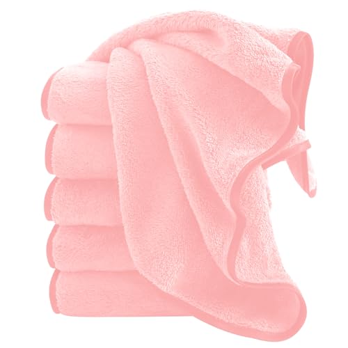 Cosy Family 6 Pack Ultra Soft Microfiber Absorbent Hand Towel, Silk Hemming Towels for Bathroom - Quick Drying - Perfect for Bath, Fitness, Gym, Shower, Hotel, and Spa - 16x28 Inch, Pink - color: Pink, size: Hand Towel (Pack of 6)