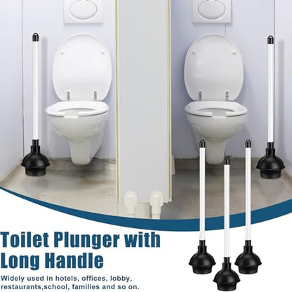 Hushee 8 Pcs Toilet Plungers Bulk Heavy Duty Commercial Plunger Double Thrust Rubber Force Cup with Handle for Bathroom Showers Kitchens Hotel 20.3" x 4.5"
