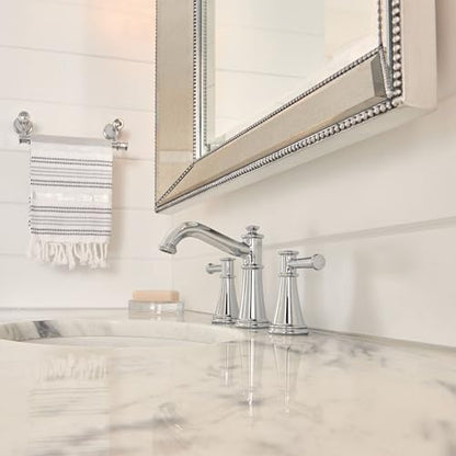 Moen Belfield Chrome Two-Handle Widespread Traditional Bathroom Faucet Trim Kit, Valve Included, TV6405 - color: Chrome