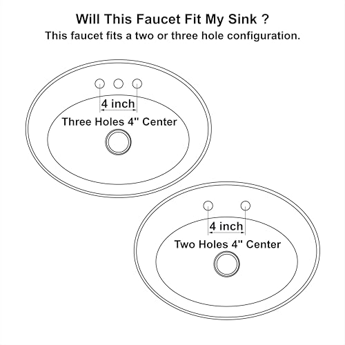 Centerset Bathroom Faucet, Brushed Gold Lavatory Bathroom Sink Faucet, 4 Inch Two Handle with Push up Pop-up Drain,F-4015-BG - color: Brushed Gold, size: Standard