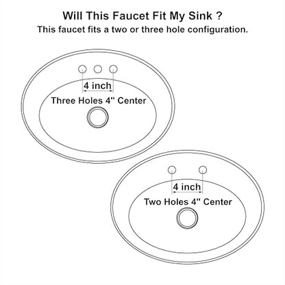 Centerset Polished Chrome Bathroom Faucet,4 Inch Two Handle Lavatory Bathroom Sink Faucet with Push up Pop-up Drain,F-4015-CP (Pack of 2) - color: Polished Chrome, size: Standard (Pack of 2)