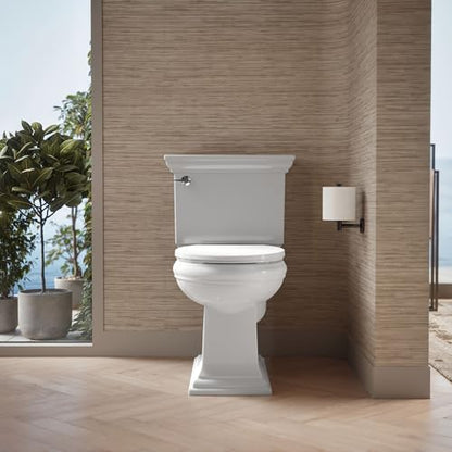 KOHLER K-27332-0 Glissade ReadyLatch Quiet Close Round Toilet Seat, White, Grip-Tight Hardware, Quiet Close Lid Prevents Slamming - color: White, size: Round
