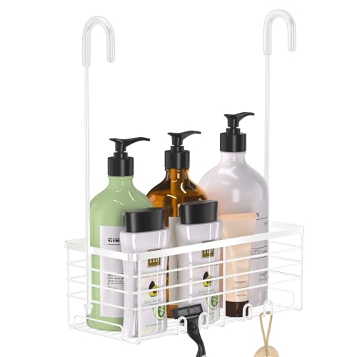 YUOROS Hanging Shower Caddy Shower Rack (White) | 304 Stainless Steel Bathroom Shower Organizer Caddies Shampoo Bracket - color: White, size: 1 Tier
