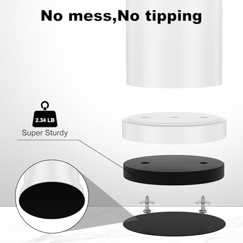 White Toilet Brush and Holder Set，Stainless Steel Heavy Duty Toilet Bowl Brush，Extra Long Handled Modern Toilet Cleaner Brush with Replaceable Head, Removable Inner Bowl, and Splash Protection - color: White, size: 1 Pack