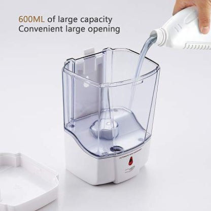 interhasa! Soap Dispenser, Touchless Hand Sanitizer Dispenser Wall Mount Automatic Kitchen Soap Dispenser for Commercial Home, Office, 600ml/20oz - color: White
