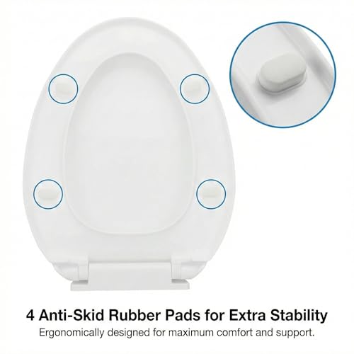 Renovators Supply Manufacturing White Plastic Soft Close Toilet Seat Elongated Slow Close Toilet Seat With Adjustable Mounting Hardware - color: White, size: Pack of 1