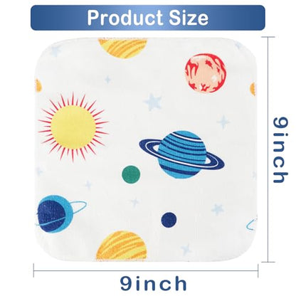 softan Baby Washcloths, 24Pack Baby Wash Cloths Extra Soft & Ultra Absorbent, Baby Towels Face Towel Unisex for Boys Girls Face & Body, Washclothes Gentle on Sensitive Skin, 9''x 9''Blue Planet - color: Blue Planet
