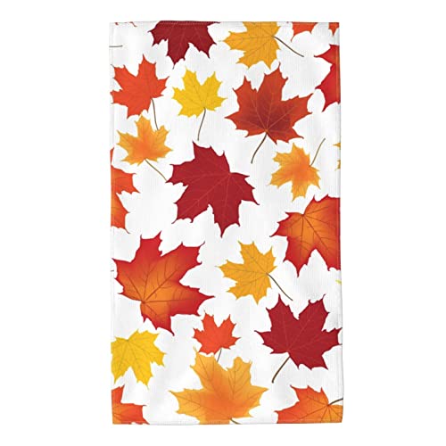 Perinsto Maple Leaves Hand Towel Fall Leaf Decorative Fingertip Towels Multipurpose for Bathroom Kitchen Gym and Spa, 27.5" X 15.7" - color: Maple Leaves