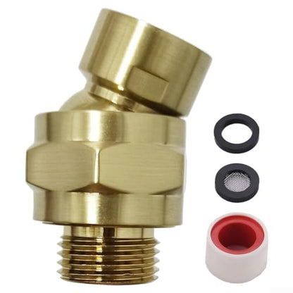 Shower Head Adapter 360° Rotating Ball Joint Adjustable Swivel Extension for Fixed Handheld Rain Shower Heads Stainless Steel G1/2 Connector