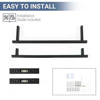 SAYAYO Towel Rack for Bathroom, 16 Inch Matte Black Double Towel Bar Towel Holder Wall Mount, SUS304 Stainless Steel - color: Matte Black, size: 16 Inch