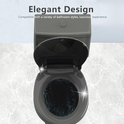 Aünsffer Round Toilet Seat, 16.5inch, Soft Close Quiet, No Alam, Standard Round Universal Size, PP Material Safe and Easy Clean, Dark Grey - color: Dark Grey, size: Round 16.5inch