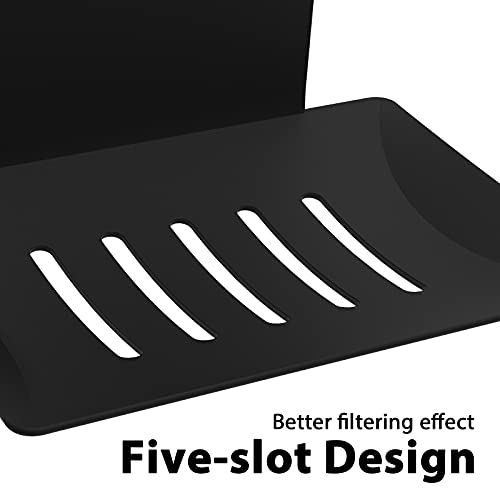 Soap Dish for Shower, 5 Slot Self-Adhesive Soap Holder for Bathroom, Wall Mounted Shower Soap Holder, Stainless Steel Soap Tray Black - color: Black 1pack