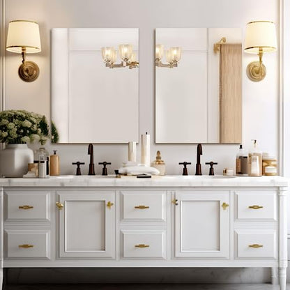 Frameless Wall Mirror 24"x32" Bathroom Vanity Mirror Shatterproof | Modern Wall Mount Mirror, Horizontal & Vertical, Rectangle Mirror for Over Sink, Living Room, Bedroom - size: 24"L x 32"W