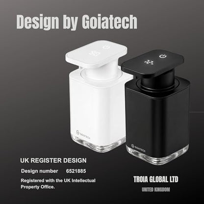 Automatic Soap Dispenser with Digital Display, Touchless Sensor, USB-C Rechargeable, No Drip Pump, 3-Level Adjustable, IPX5 Waterproof, 450ml Capacity – Modern Bathroom & Kitchen Countertop (Grey) - color: Gray