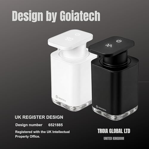 Automatic Soap Dispenser with Digital Display, Touchless Sensor, USB-C Rechargeable, No Drip Pump, 3-Level Adjustable, IPX5 Waterproof, 450ml Capacity – Modern Bathroom & Kitchen Countertop (VHITE) - color: Vhite