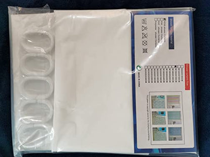 Shower Curtain Liner with Hooks 59W x 71H Inch,Small Stall Singe Narrow Size Waterproof PEVA Shower Curtain for Bathroom, with Bottom Magnets/White - size: 59"W x 71"L (Pack of 1)