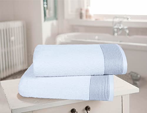 BELIZZI HOME Ultra Soft 2 Pack Oversized Bath Towel Set, 28x55 inches, 100% Cotton, Large, White - color: White